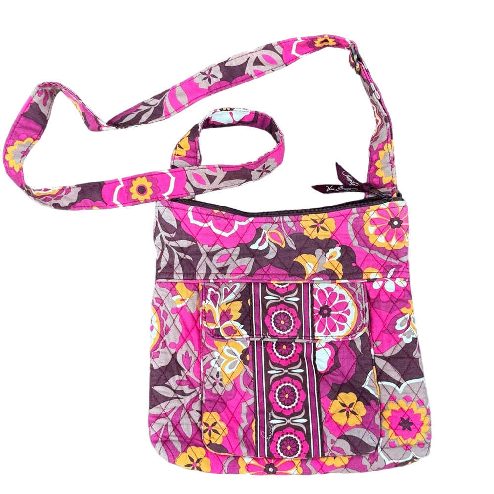 Vera Bradley Canaby Crossbody Hipster Red and Brown Flower